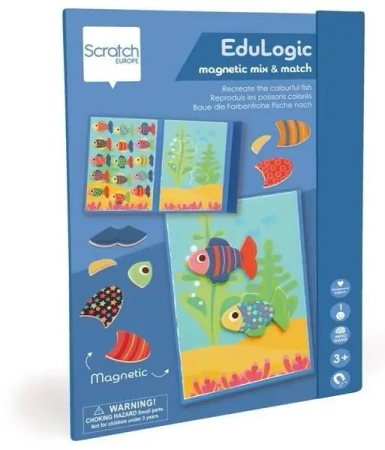Układanka magnetyczna kształty i kolory Rybki - Scratch