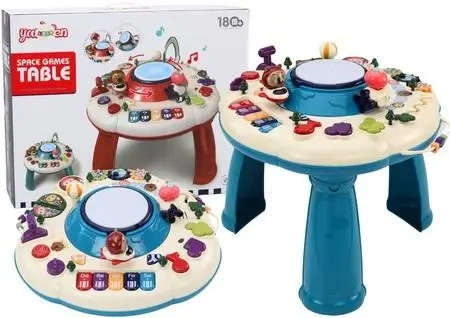 Stolik edukacyjny interaktywny pianinko niebieskie - Leantoys