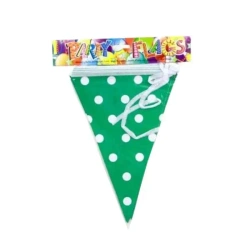 Girlanda flagi w kropki zielona 27.5cmx6m - Penword