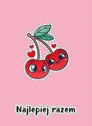 Karnet B6 Walentynki - Wisienki - Henry