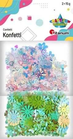 Konfetti Craft-Fun zestaw wzorów mix 2x15g - Titanum