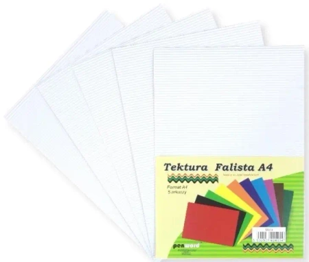 Tektura A4 falista biała 5szt - Penword