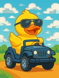 Diamentowa mozaika - Kaczka za kierownicą 15x20cm - Ideyka