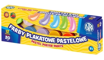 Farby plakatowe pastelowe 12 kolorów 20ml ASTRA - ASTRA papiernicze