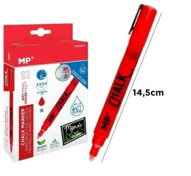 Marker kredowy do ścierania na mokro czerw (12szt) - MP Main Paper
