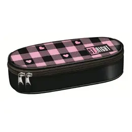 Piórnik saszetka z wewnętrzną klapką Pink Checker - ST-MAJEWSKI