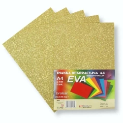 Pianka brokatowa A4 Eva złota biodegrad. 5szt - Penword