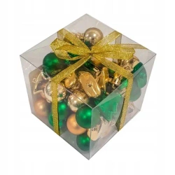 Bombki na choinkę nietłukące 50szt złote, zielone - Rembowskiego 9