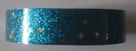 Taśma brokatowa z gwiazdkami niebieska 18mmx2m - Galeria Hobby