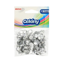 Cekiny 6mm 10g matowe srebrny - Brewis