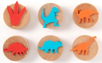 ChildGen, Zestaw drewniane stemple 6 szt. DINOZAURY