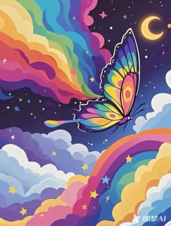 Malowanie po numerach 40x50cm Tęczowy motyl - Koh-I-Noor