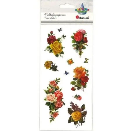 Naklejki papierowe róże 11szt - Titanum