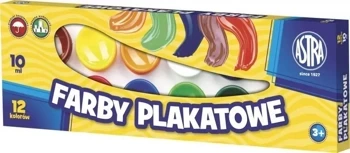 Farby plakatowe 12 kolorów 10ml ASTRA - ASTRA papiernicze