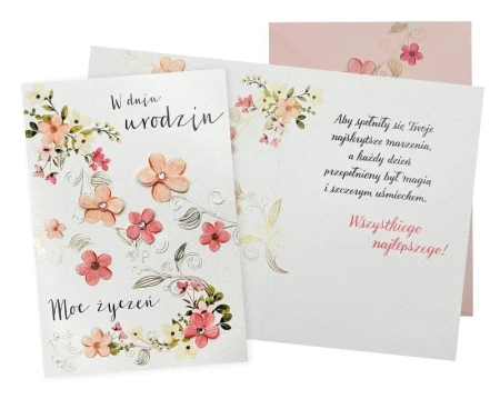 Karnet B6 Urodziny damskie, kwiaty - Kukartka