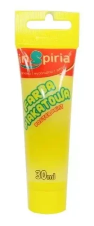 Farba plakatowa w tubie żółta 30ml (6szt) - InSpiria