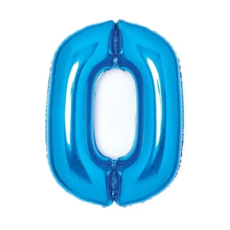 Balon foliowy cyfra 0 niebieska 47x66cm - Amscan