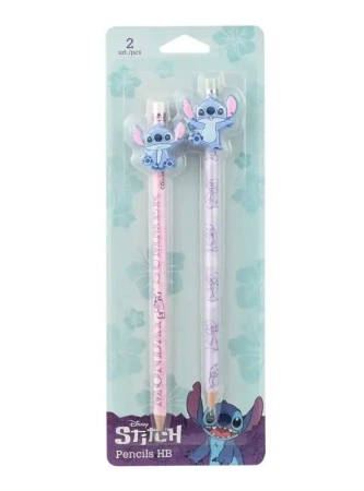 Ołówki z gumową nakładką Disney Fashion Stitch wzór 3 blister 2 szt. - PATIO