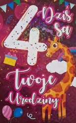 Karnet Urodziny 4 dziewczynka - YEKU