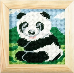 Zestaw do haftu z ramką Moje pierwsze wyszywanie Miś panda - Anex-Bis PAP