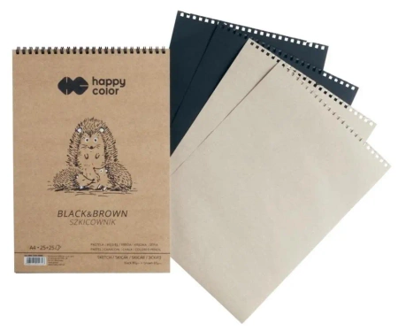Szkicownik na spirali A5/50K Black&Brown - GDD