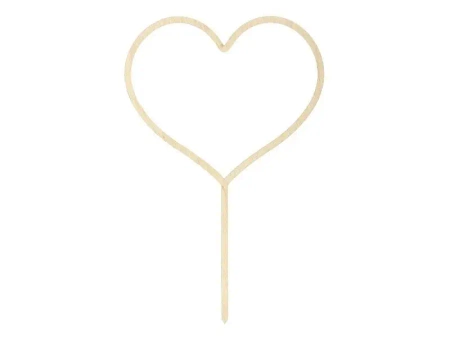 Topper drewniany Serce 23cm - PartyDeco