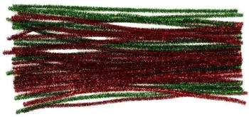 Druciki kreatywne metaliz. zielone i czerwone 30cm - Brewis