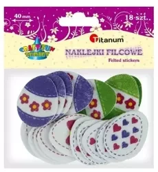 Naklejki filcowe Pisanki 34x40mm mix 18szt - A Kuku!