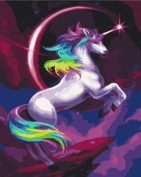 Malowanie po numerach Bajkowy tęczowy jednorożec - TWOJE HOBBY plakaty