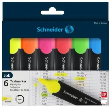 Zakreślacze Job 6 kolorów - Schneider