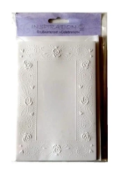 Karty tłoczone + koperty 5szt białe - Galeria Hobby