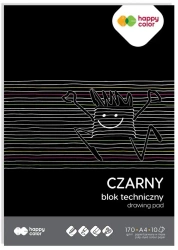 Blok techniczny A4 170g 10 ark czarny HAPPY COLOR - GDD