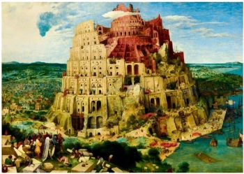 Puzzle 1000 Wieża Babel, Brueghel - Bluebird Puzzle