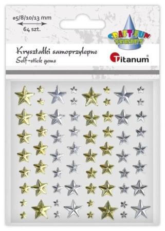 Kryształki samoprzylepne Gwiazdki mix 25szt - Titanum