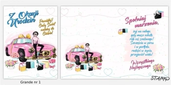 Karnet Grande + koperta wzór nr 01 Urodziny - Stamp