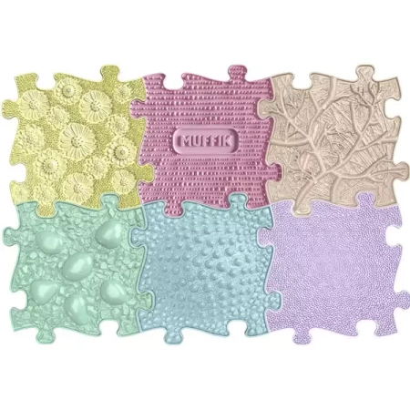 Mata podłogowa sensoryczna Baby Set Pastel 6 elem - Askato