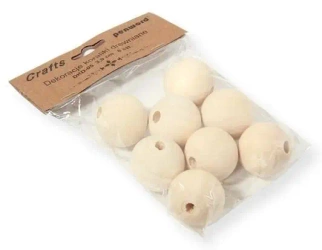 Dekoracje koraliki drewniane 30mm 8szt - Penword