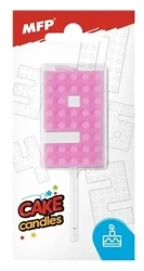 Świeczka klocki cyfra 9 różowa - MFP