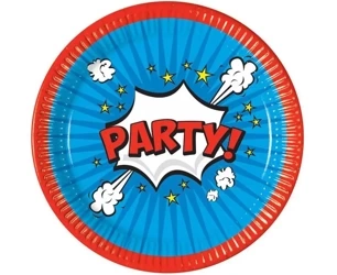 Talerzyki papierowe Boom Party 23cm 8szt - Godan