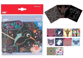 Zdrapywanka zwierzaki i mandal 10 arkuszy MIX - MP Main Paper