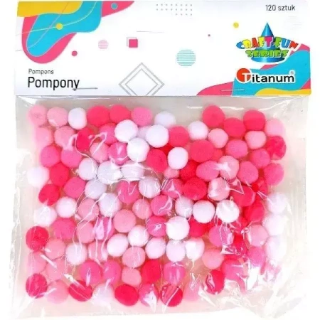 Pompony poliestrowe 10mm mix 120szt - Titanum