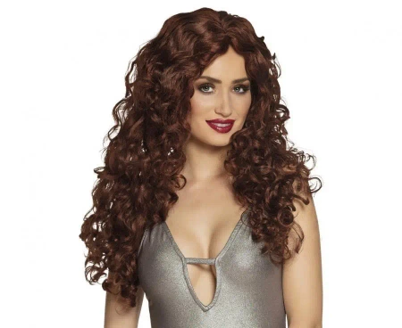 Peruka Veronica kręcone brązowe loki - Godan