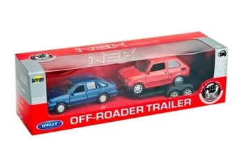 Welly dwa samochody z lawetą