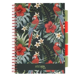 Kołozeszyt Strigo Project Book Papuga A4 kratka czarny