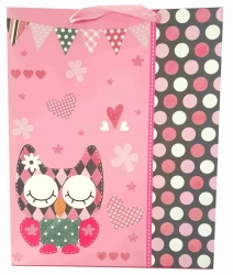 Torebki prezentowe matowe brokatowe dziewczęce JP1143A 12 sztuk - JU-PITER