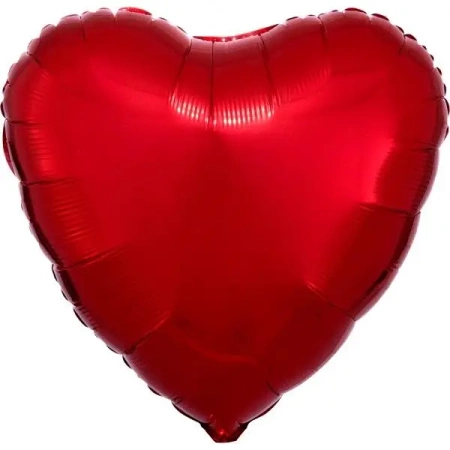 Balon foliowy metalik czerwony serce 43cm - Amscan