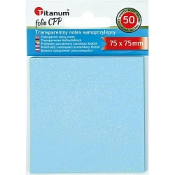 Notes samoprzylepny transparentny 75x75mm 50K - Titanum