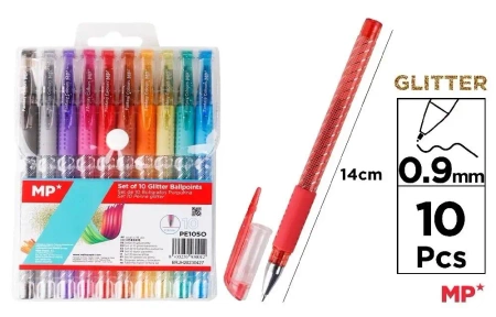 Długopis brokatowy 0.9mm 10 kolorów - MP Main Paper
