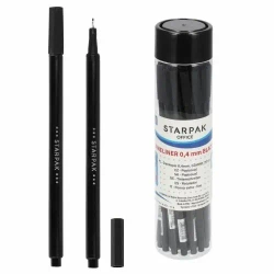 Cienkopis 0.4mm czarny tuba (20szt) - STARPAK
