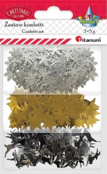 Konfetti zestaw Boże Narodzenie 3 kolory - Titanum